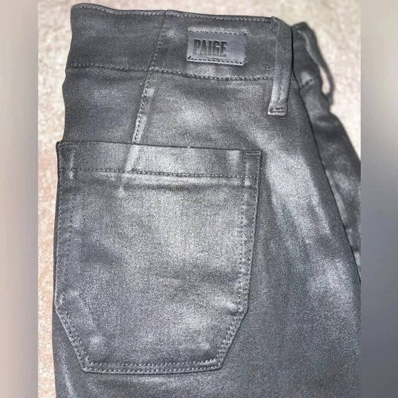 PAIGE COATED MAYSLIE JOGGER BLACK FOG LUXE COATING SIZE 26 - Picture 8 of 13